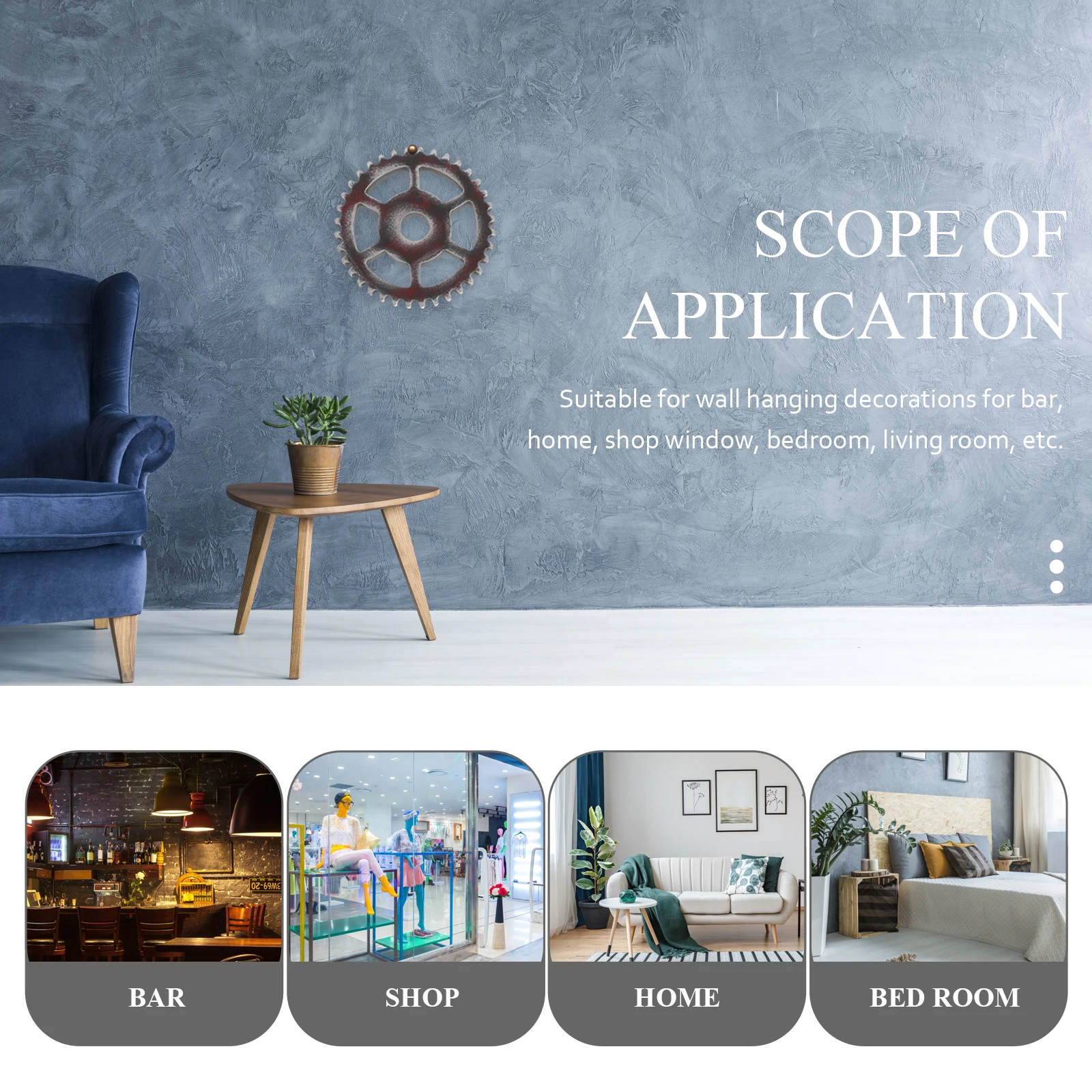 

3Pcs Retro Wood Gear Wall Decor Vintage Hanging Pendant Unique Ornament for Living Room Bedroom Home Decoration Art