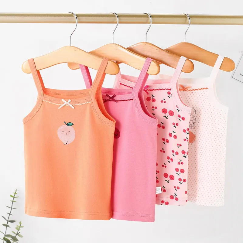 【Lf. Meisjes Hemdjes 100-160Cm Katoenen Kids Tanktops Mode Singlet Onderhemden Voor De Zomer