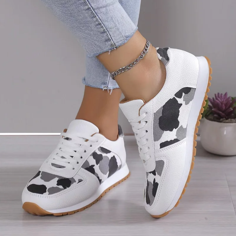 Women Casual Platform Sneakers 2023 Autumn Leopard Thick Bottom Vulcanized Shoes Woman Casual Flats Walking Shoes Plus Size 43