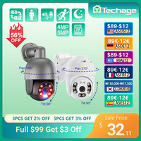 Techage HD 5MP POE IP Camera Outdoor PTZ Camera Smart AI Human Detected Two-way Audio Record Colorful Night Vision Support Onvif