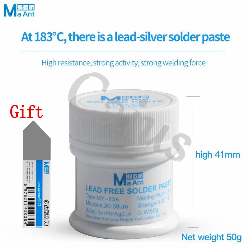 MaAnt 138/158/183 ℃ 50G Silver Containing Solder For Mobile Phones Motherboard Middle Layer Repair Solder Paste welding tools