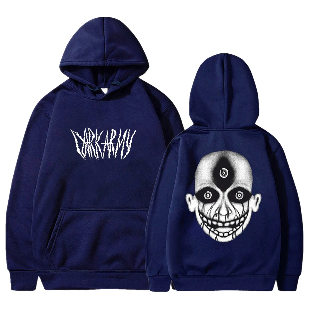 2024 Lil Darkie Dark Leger Metal Hoodie Kleine Donkere One Merch Lange Mouw Streetwear Dames Heren Capuchon Hiphopkleding