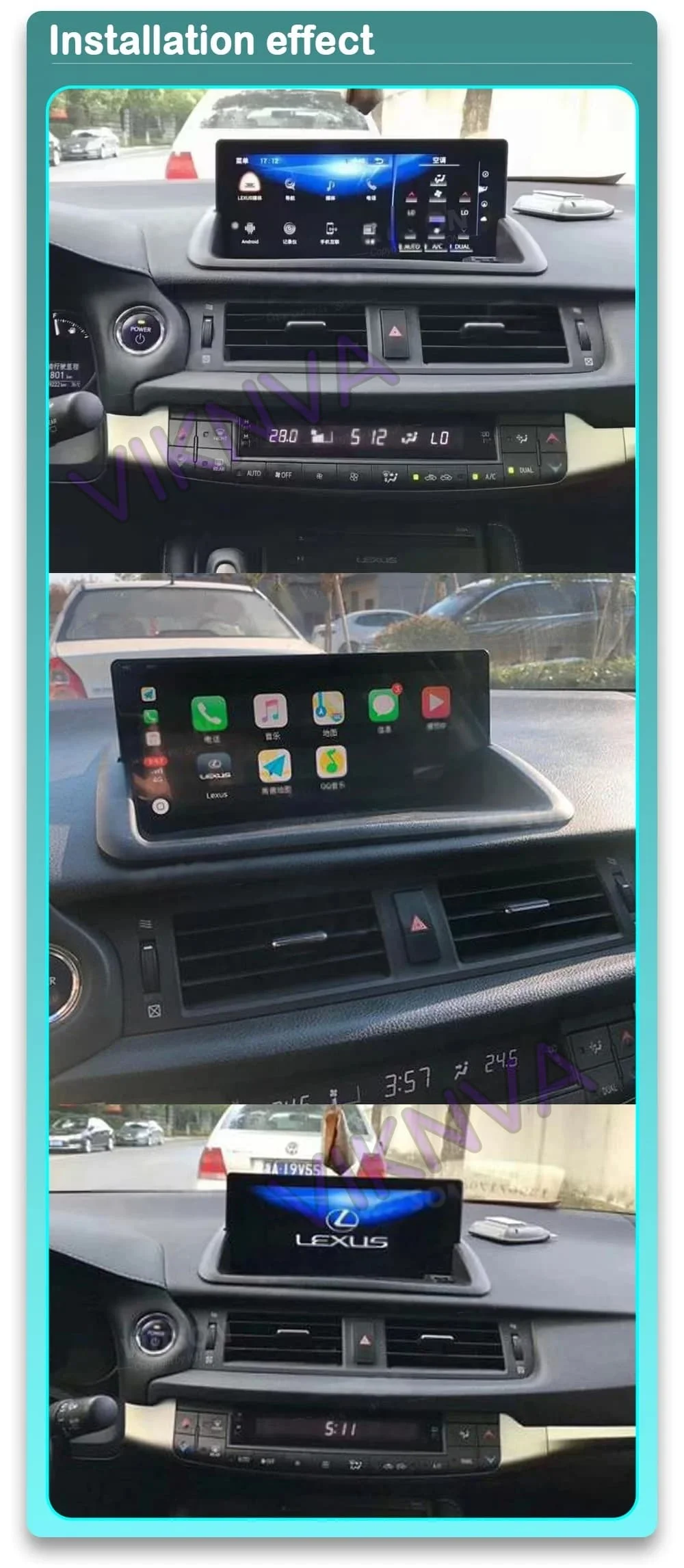 For Lexus CT CT200 2011-2019 668S Screen Android 13 Car Radio Multimedia Player CarPlay Autoradio Stereo Radio GPS Navigation