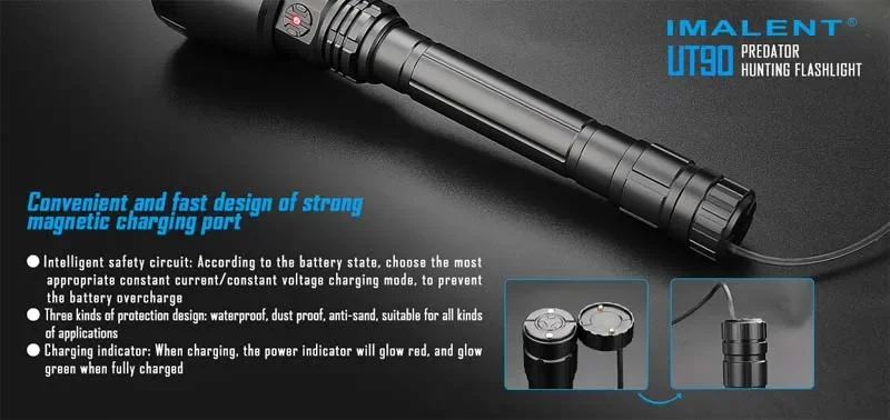 2025 4800 Lumens LED Hunting Flashlight 21700 Battery Flashlight
