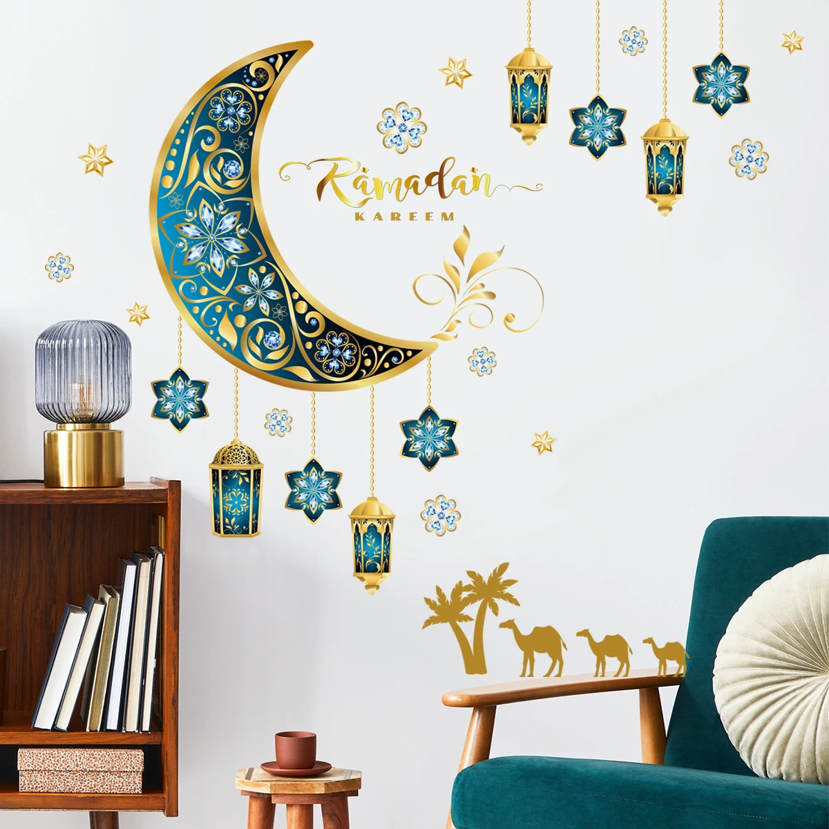 Eid Mubarak Wall Stickers Ramadan Decorations for Home Islamic Ramadan Kareem Muslim Party Decor Eid Mubarak Gifts Eid Al Adha