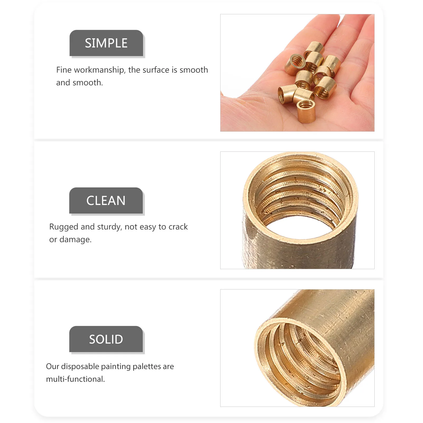 

10pcs Brass Pool Cue Ferrules Replacement Billiards Stick Accessories Snooker Table Repair Kit Durable High Density Long