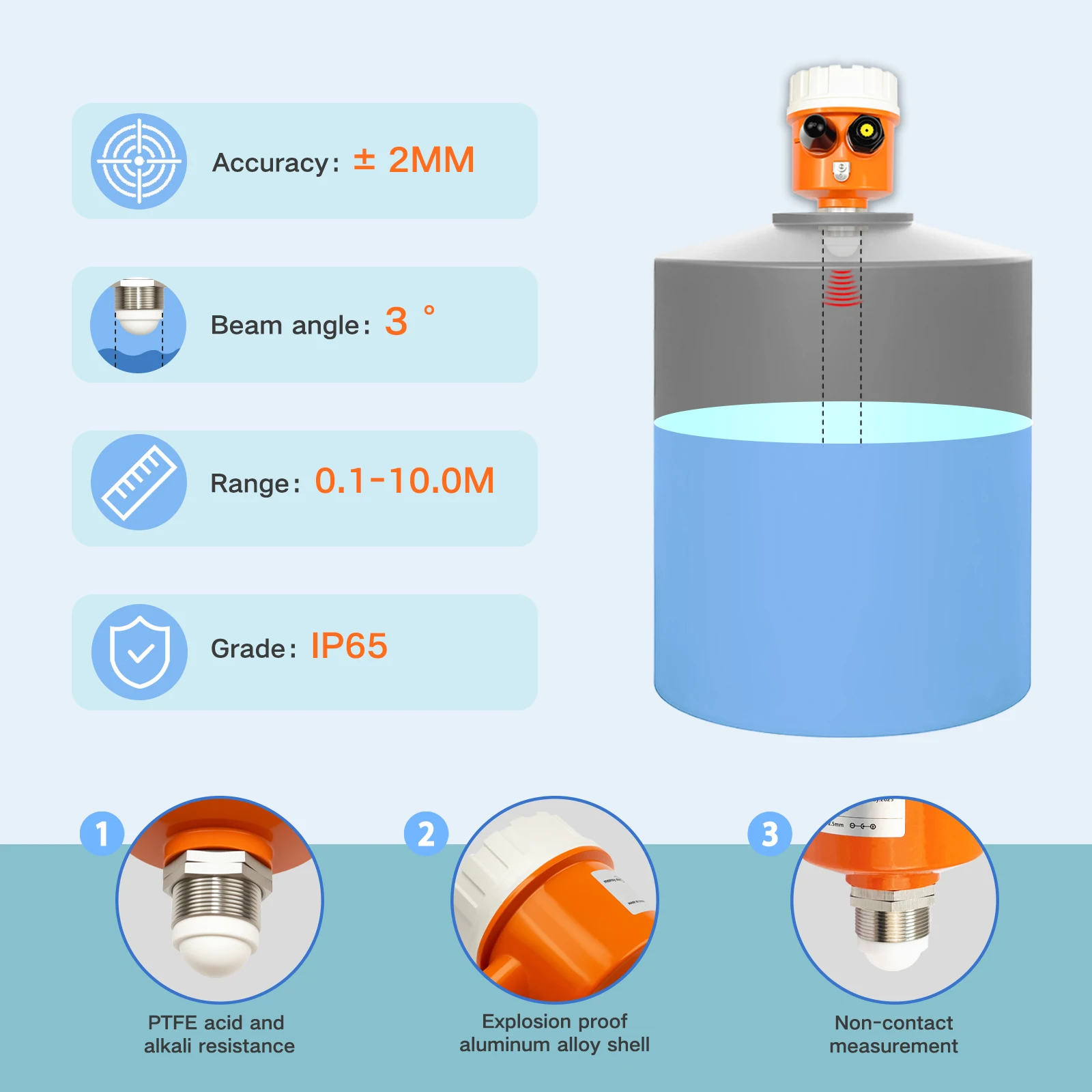 Moray ME203RSP Шлюз солнечной энергии Датчик температуры Бесконтактный ультразвуковой индикатор уровня Датчик уровня воды