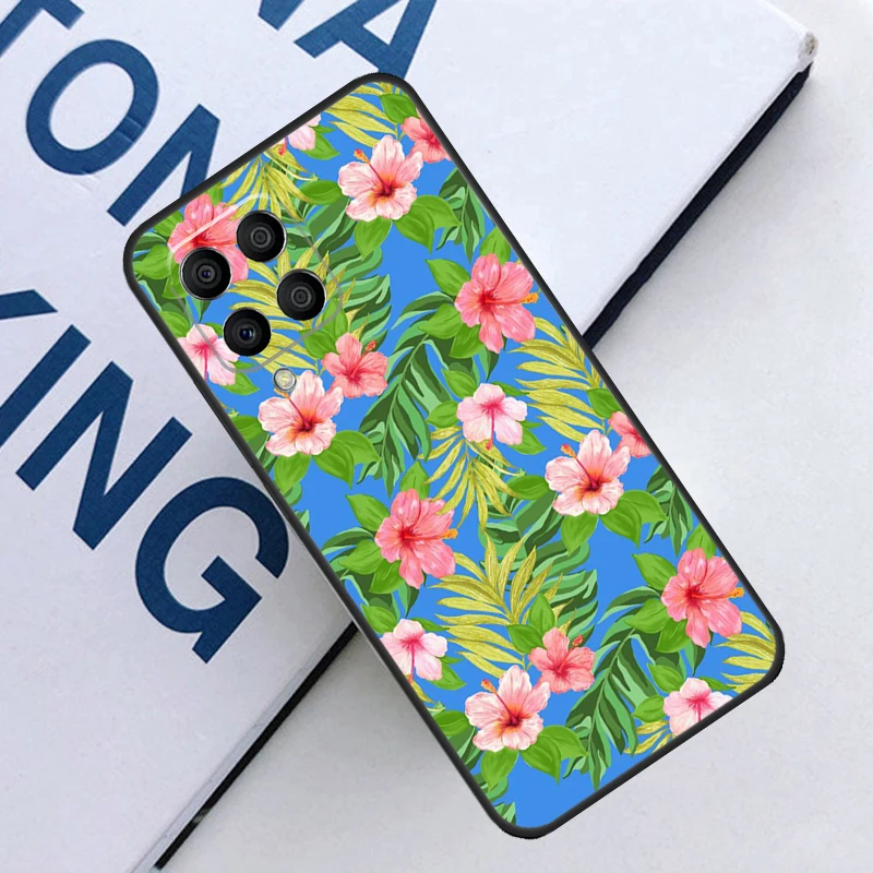 Hibiscus Flowers Floral Hybrid Case For Samsung Galaxy M14 M34 M54 M13 M23 M33 M53 M52 M32 M12 M51 M31 M30s M31s M20 Coque