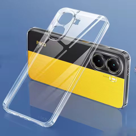 Clear Silicone Soft Case For Xiaomi Pocophone POCO X7 X6 X5 X4 X3 C50 C51 C55 C61 C65 C75 M4 M5 M6 M7 Pro F3 F4 F5 F6 F7 Cover