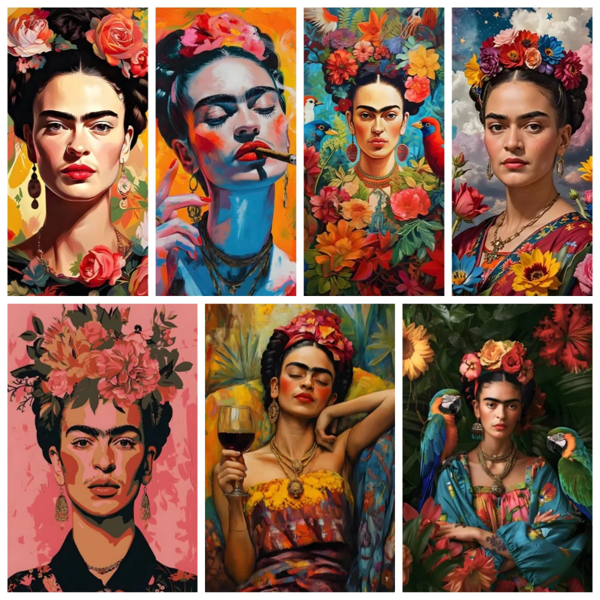 500 PCS Jigsaw Puzzle Frida Kahlo Style Anime Perfect for DIY Creative Fun with Family,Gift ,teasing Toy