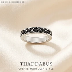Ring Black Asian Ornament Europe Style Ethnic Fine Jewelry For Women Men Summer Brand New Pure 925 Sterling Silver Gift