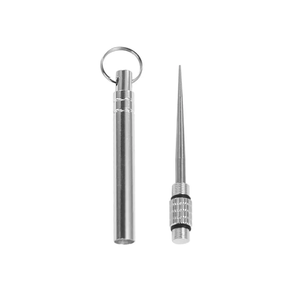 Travel Tooth Cleaning Accessory Outdoor with Holder Portable Fruit Fork EDC Tool Metal Toothpick Toothpick