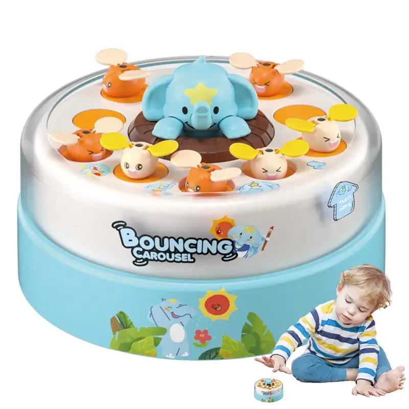 Bounce And Catch Toy Elephant Bee Design Bounce Catch Animal Game Rotating Turntable Educational Learning Games Electric For