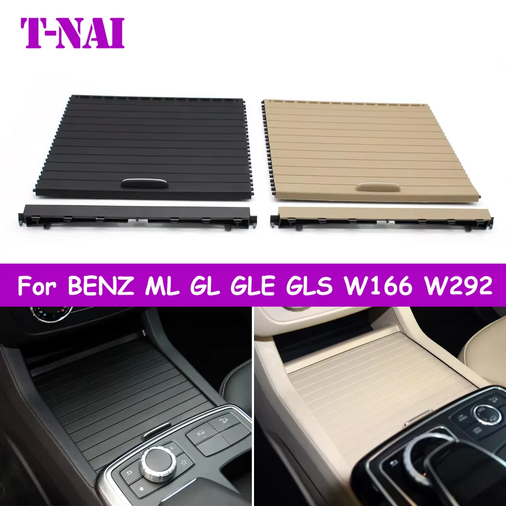 Interior Car Dark Brown Drink Water Cup Holder Cover Roller Blind Shutter For Mercedes Benz ML GL GLE GLS W166 W292 2012-2018