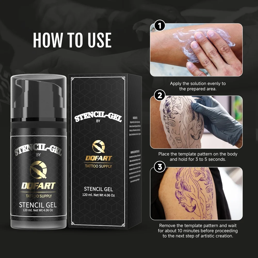 DQFART Tattoo Transfer Gel Template Lock Solution Unique Cream 2Colors High-quality Safe Professional Artists Body Art Supplies