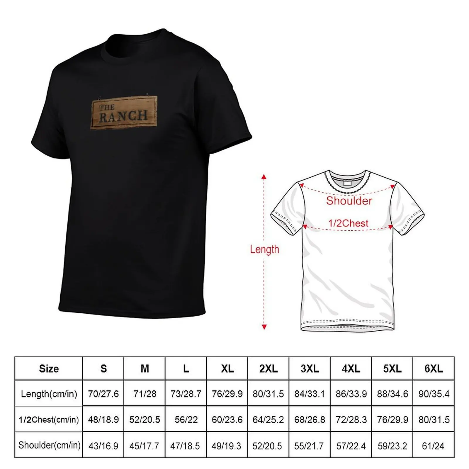 The Ranch Sign T-Shirt quick-drying blanks black t-shirts for men