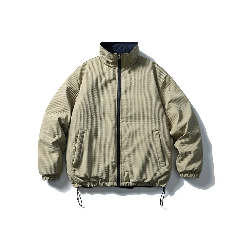 2025 Winter New Two Sided Stand Up Collar White Down Jacket Men's Japanese Trendy Retro Casual Duck Down Warm Coat