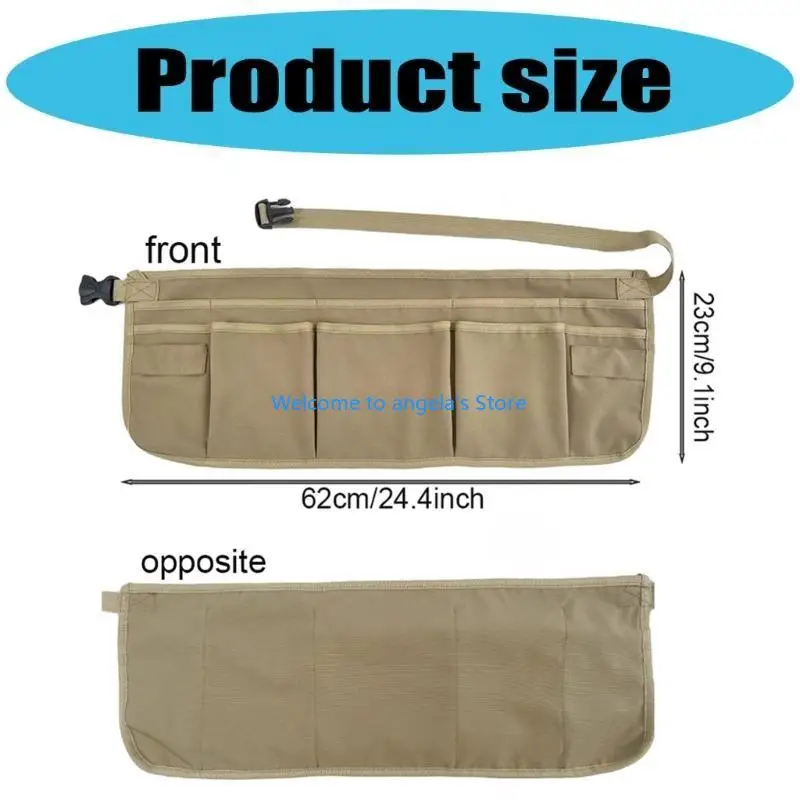 X4YC Pocket Work Waist Apron Washable Utility Tool Apron for Woodworkers,Artists,Water Resistant Gardening Utility Apron