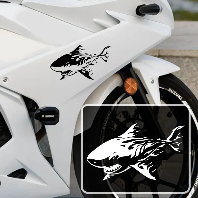 

Motorbike Front Fairing Car Window Electric Scooter Vinyl Decal Shark Motorcycle Sticker Waterproof Wear Resistant for
