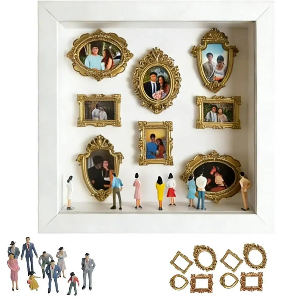 Mini Museum Silhouette Photo Frame DIY Shadow Box Frame Mini Memory Display Kit For Anniversary Valentine's Day Romantic Gift