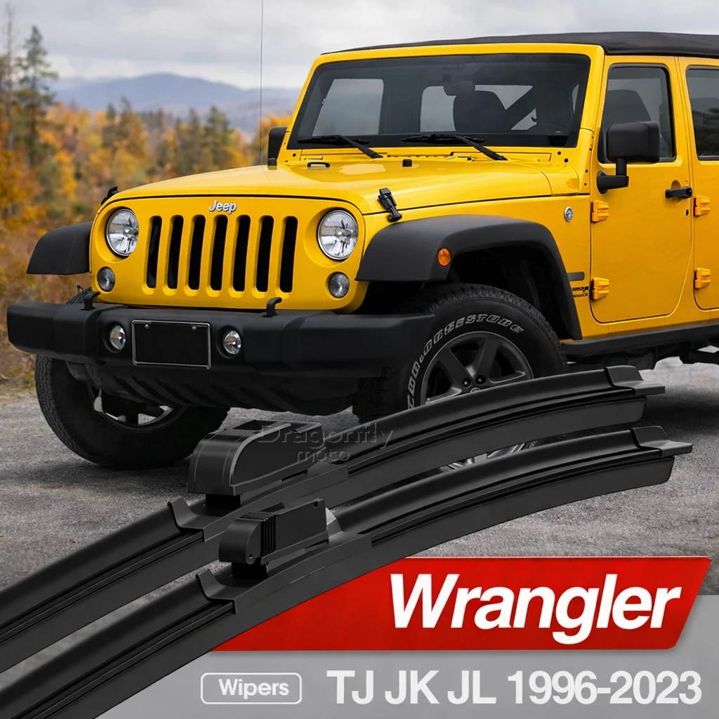 

Для Jeep Wrangler TJ JK JL 1996-2023: Комплект из 2 щеток стеклоочистителя лобового стекла, аксессуары для окон 2000, 2010, 2016, 2019, 2021 годов выпуска
