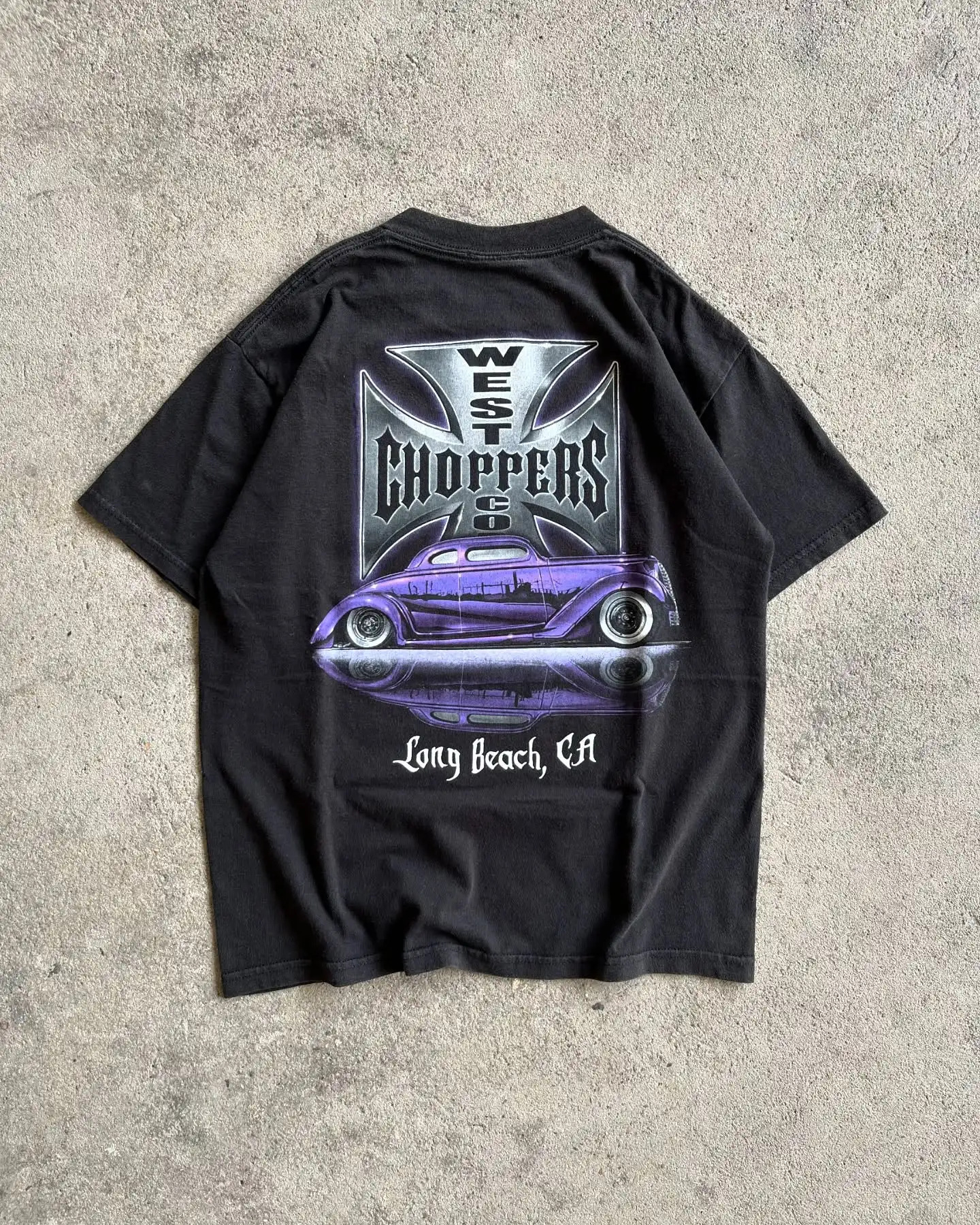 

West coast choppers purple grunge car graphic t shirts pro choice harajuku y2k top streetwear oversized t shirt men clothing