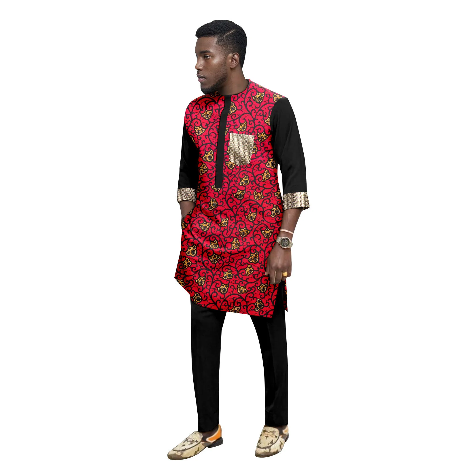 Vêtements الأفريقيين، زي mariage pour hommes، عروة مزدوجة كوبيه cintrie، Blazer et pantalon Brodés، مجموعة 2 قطعة