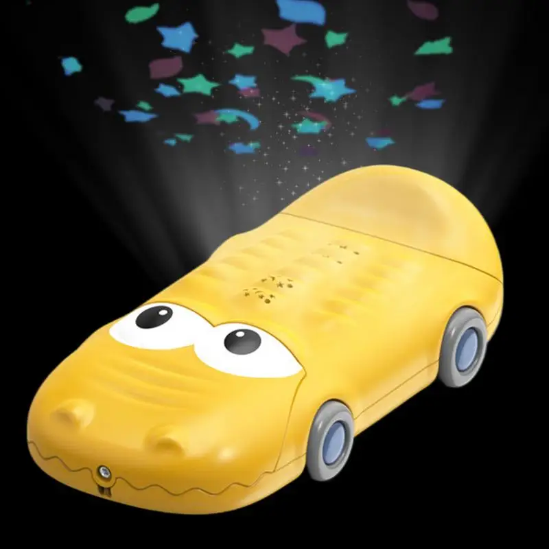 Proyector de cuentos para niños, juguete versátil, libro de cuentos iluminado, teléfono de juguete, forma de coche de dibujos animados, juguetes educativos musicales para contar cuentos