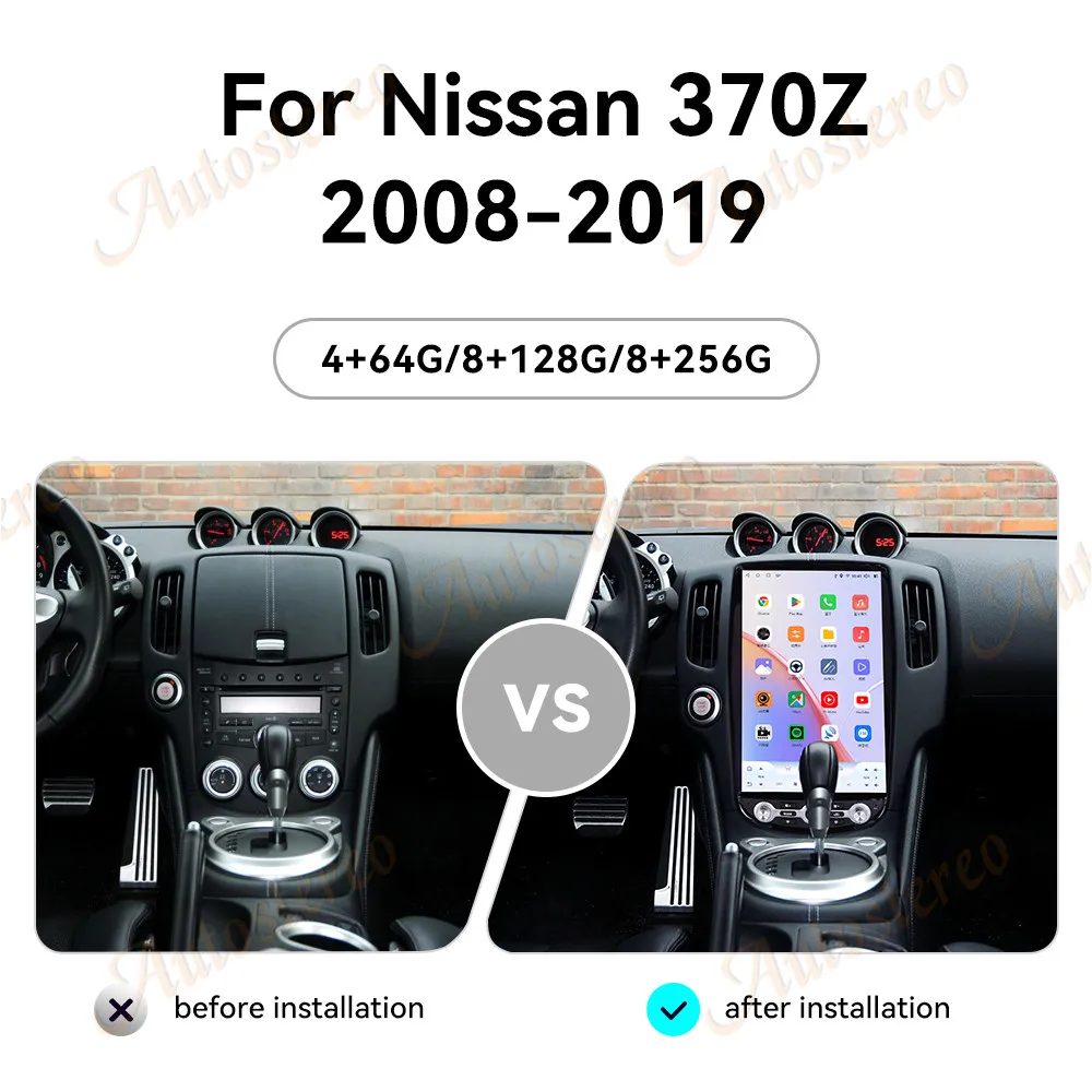 14.5 Inch Carplay Android For Nissan 370Z 2008-2019 Tesla Style GPS Navigation for Car Player Multimedia Radio Main Unit for Car