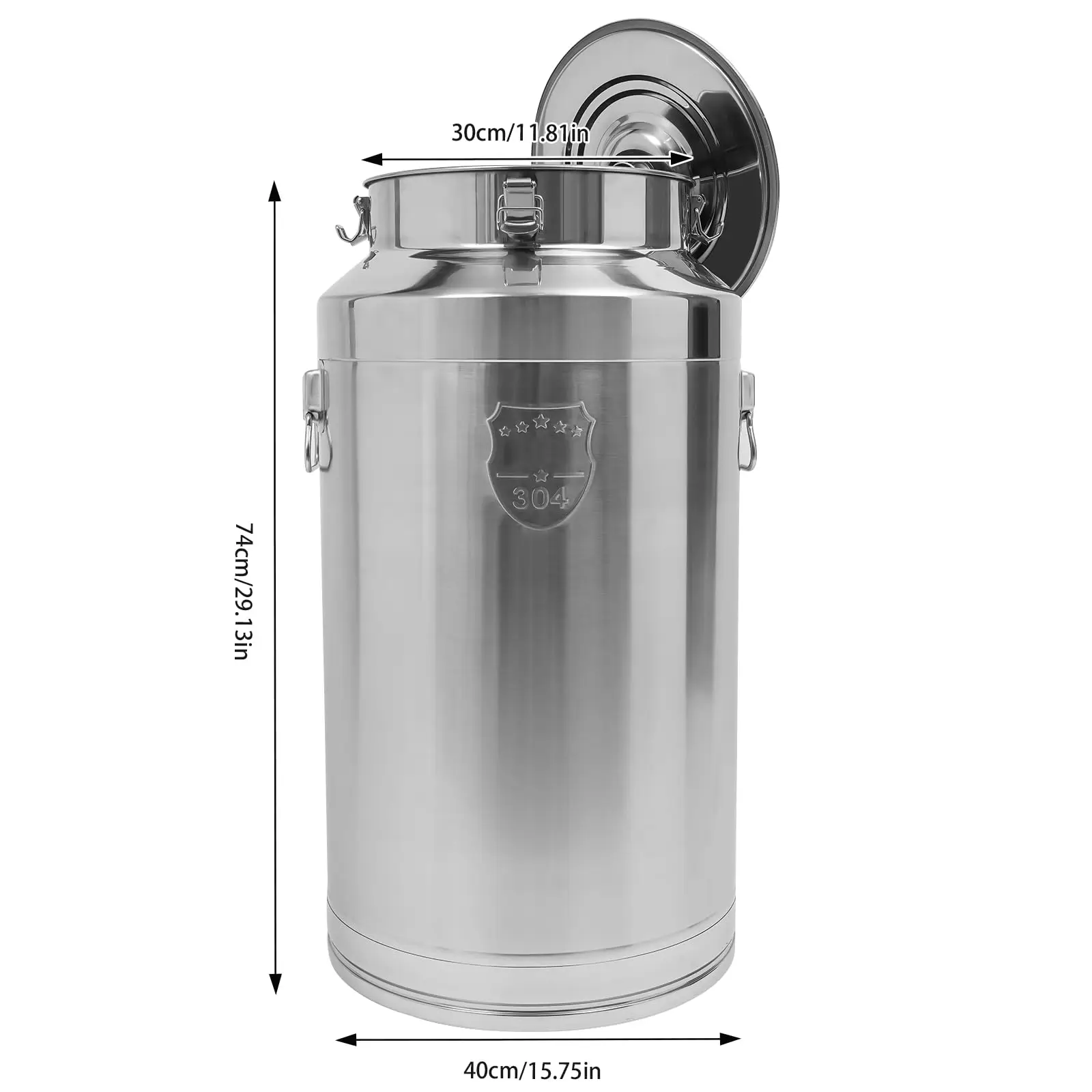 88L/23.25kanakLata de leche, jarra de leche resistente, cubo de leche, contenedor de transporte, cubo de vino, botella de acero inoxidable con sello