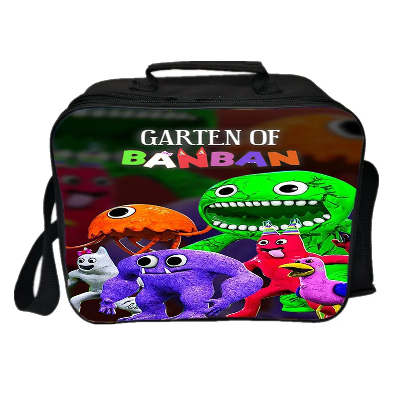 Garten de BanBan Cartoon Print Lunch Bag, Grande capacidade, lancheira de isolamento portátil, Tote de piquenique ao ar livre, Bento Bag do estudante, Nylon