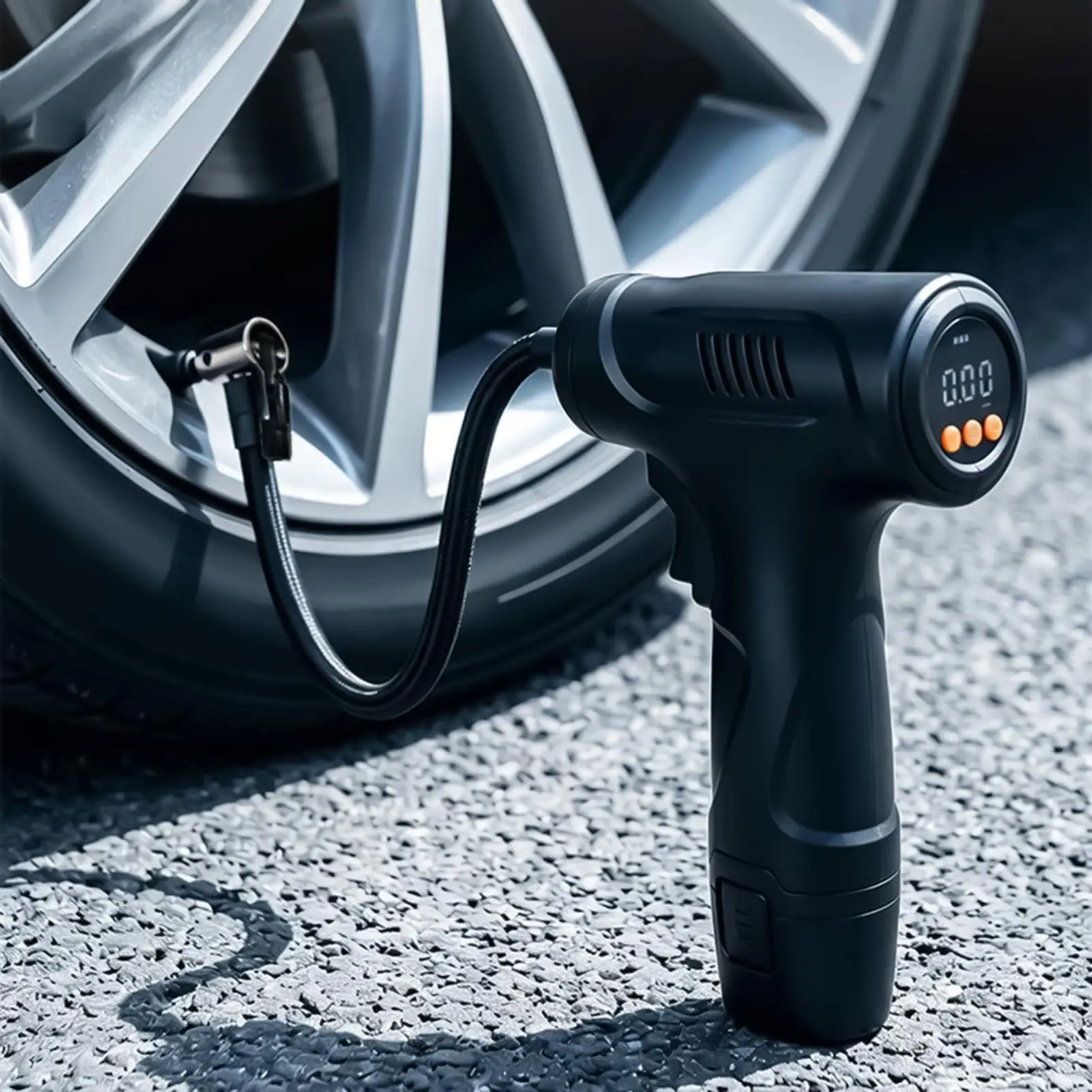Portable Air Compressor With LED Lights Rechargeable Small Auto Shut Off Kit Tire Pump Car Air Compressor For Bike Motorcycle