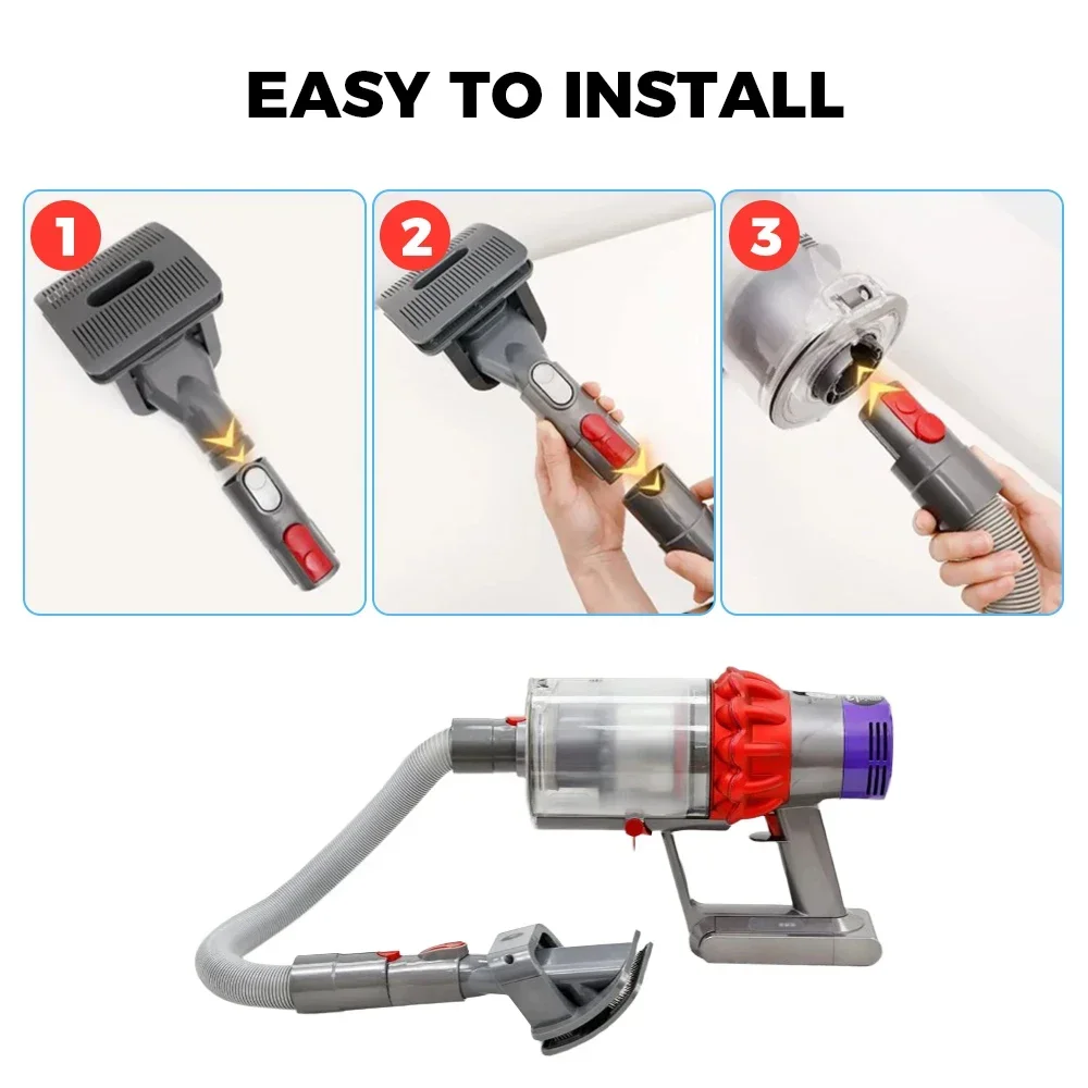 อุปกรณ์เสริมแปรงสำหรับสุนัขเจ้าบ่าวสำหรับเครื่องดูดฝุ่นไดสันอะแดปเตอร์สำหรับไดสัน V6 V7 V8 V10 V11 V15 เครื่องดูดฝุ่นพร้อมตัวแปลงเครื่องมือ