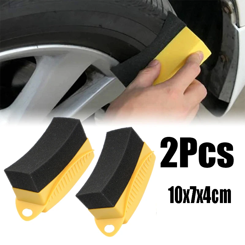 

Car Wheel Polishing Waxing Sponge Brush With Cover Shoe Brush ABS Washing Cleaning Tire Contour Dressing Applicator Pads