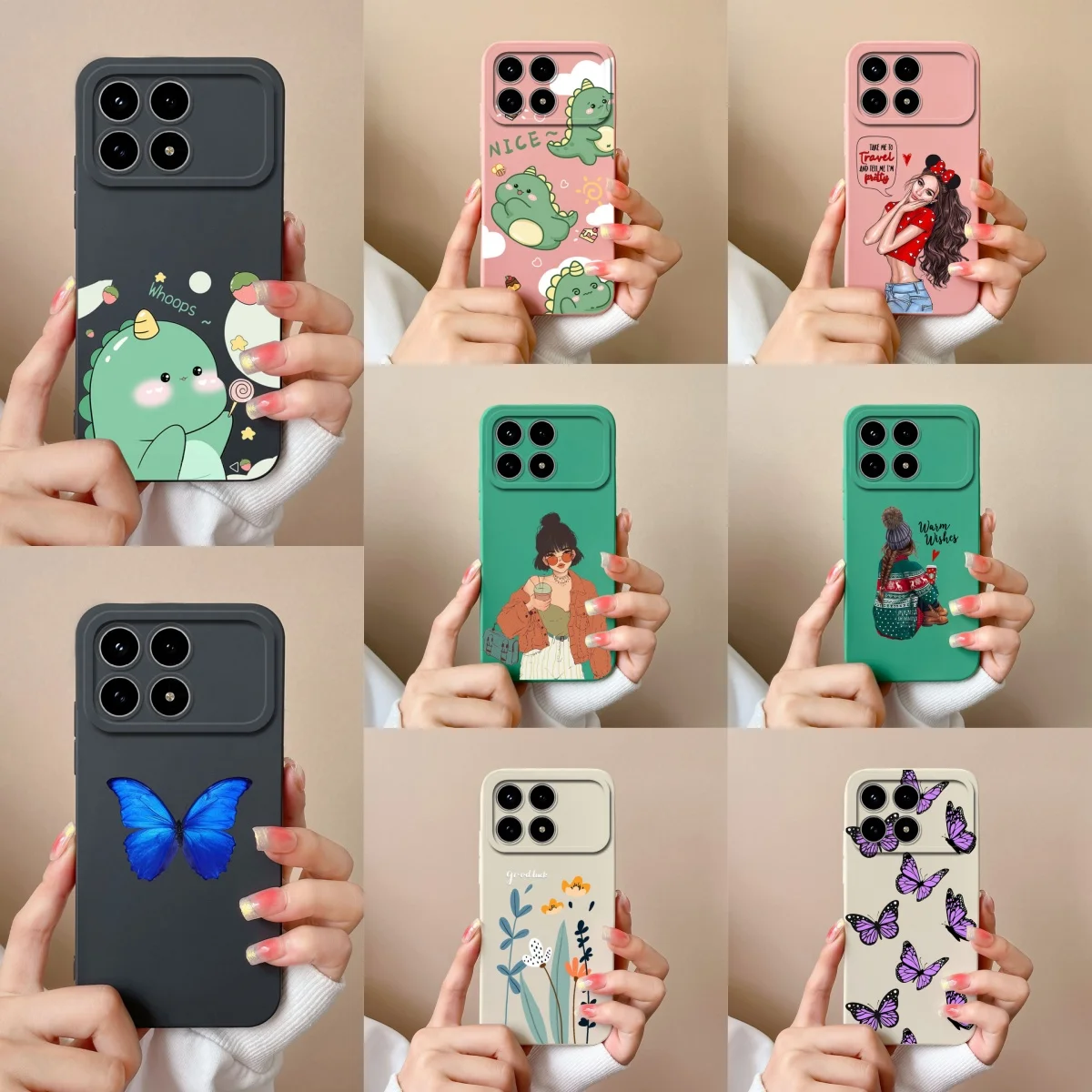 Per Xiaomi Redmi K90 K90 Pro Max Custodia Simpatico Dinosauro Farfalla Antiscivolo Guscio Leggero Per Redmi K90ProMax redmik90 Capinha