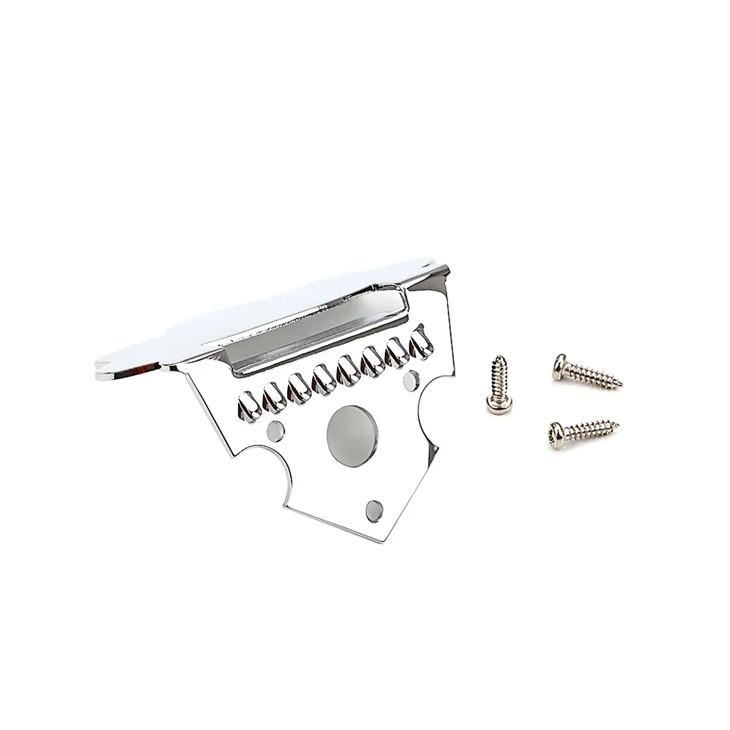1pcs Silver 8-String Mandolin Tailpiece - Metal Triangle Design, Durable and Stylish Replacement Part for Enhanced Performance