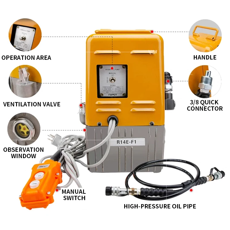 340W Electric Hydraulic Pump R14E-F1 Single Action Hydraulic Pump Single Circuit Electric Pump High-pressure