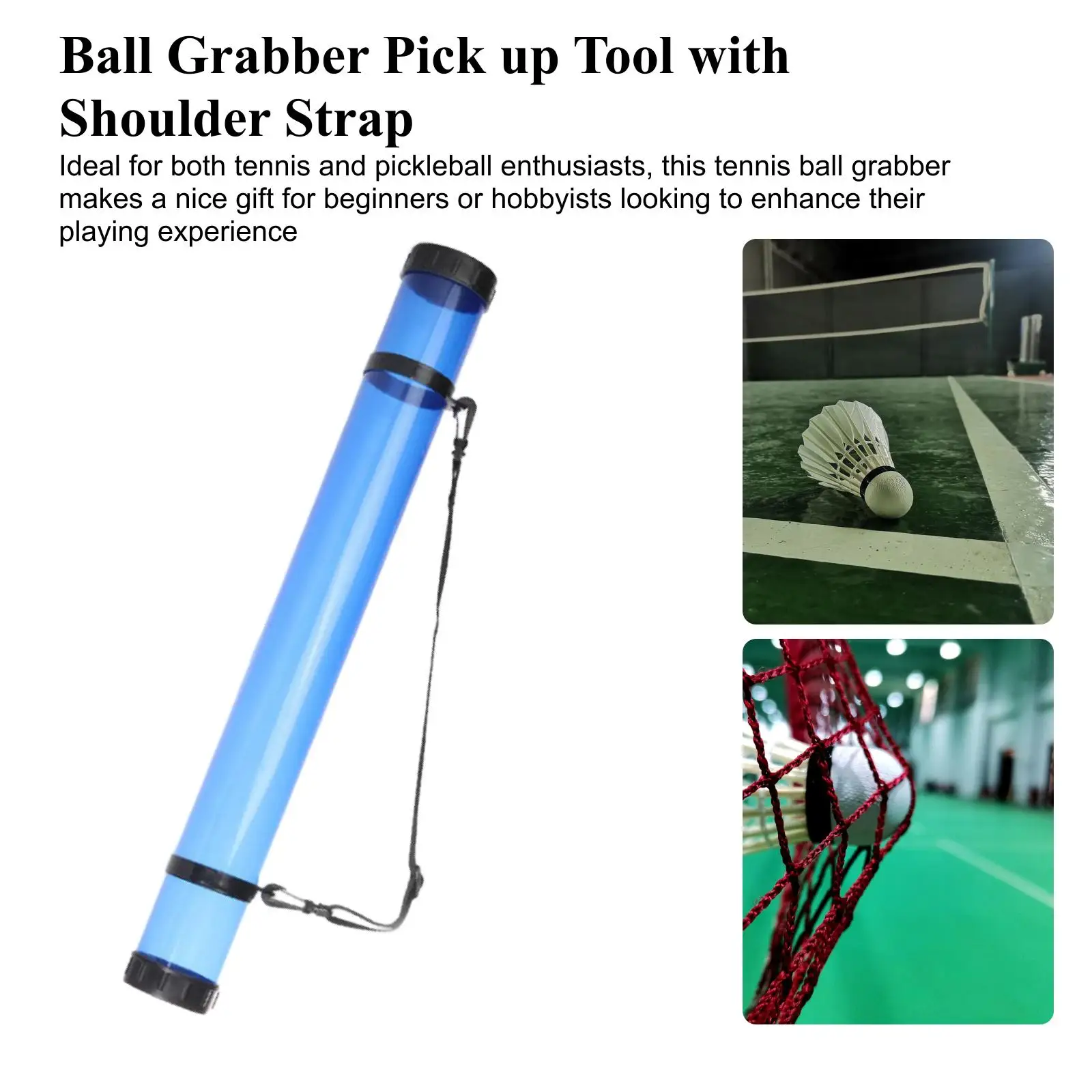Poster Tube Storage Organizer Multifunctional Pickleball Tennis Pickup Tube Ball Retriever Picker for Outdoor Sports Instruction