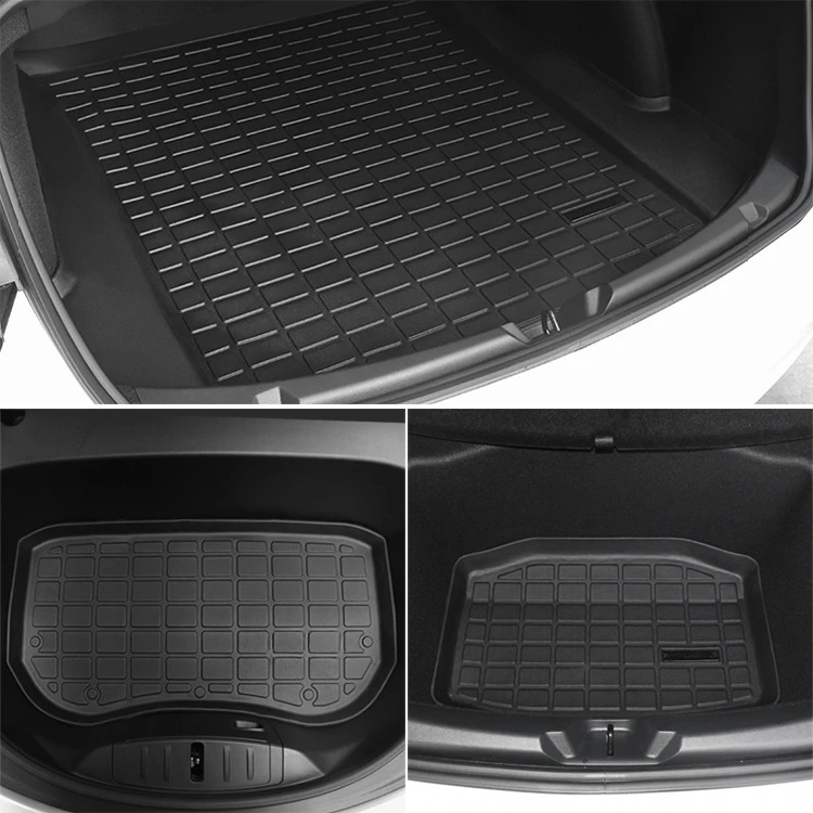 Car Front Rear Trunk Pad for Tesla Model 3 2021-2023 TPE Waterproof Protective Mat Trunk Floor Mat for Model Y Car Accessories