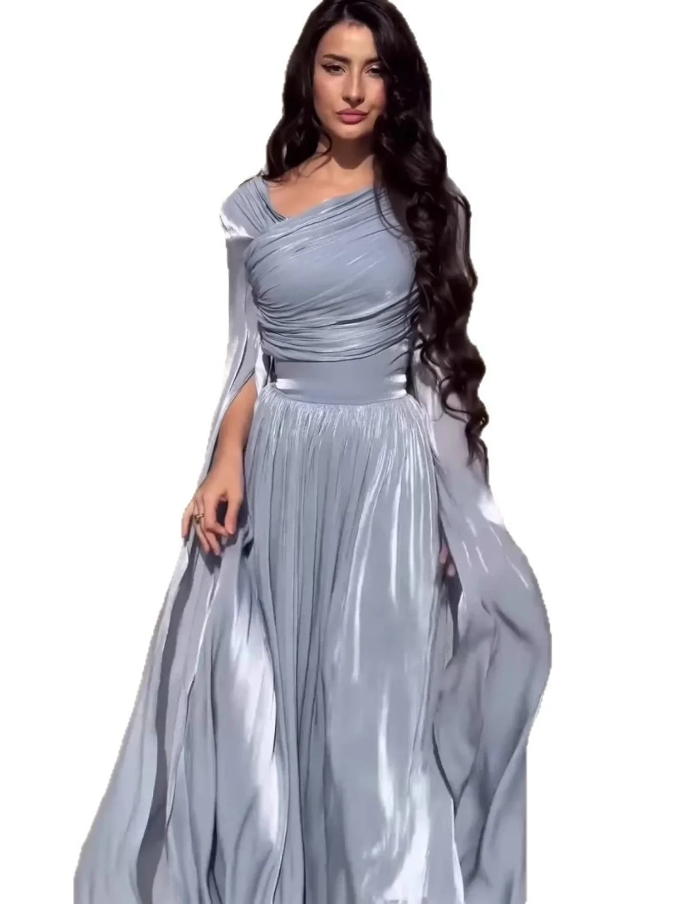 Eid Frauen Kleid Muslimischen Abaya Party Jalabiya Ramadan Langarm Seidige Vestidos Largos Kaftan Arabischen Lange Robe Marokko Herbst 2026