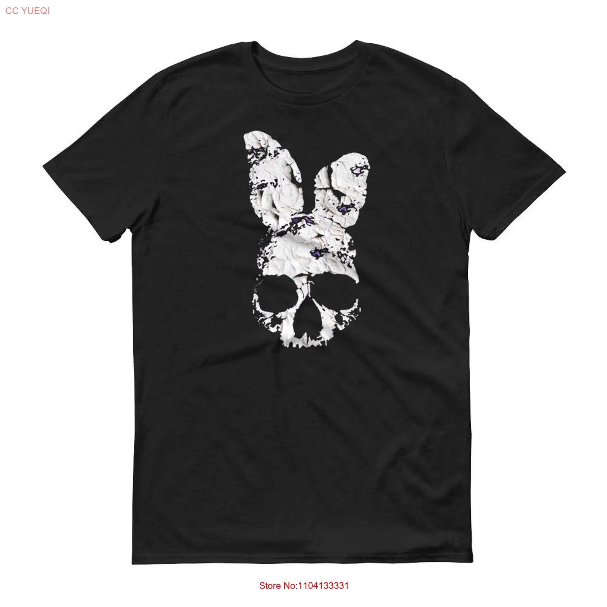 Skull Bunny with rabbit ears goth dark  T Shirt long or short sleeves