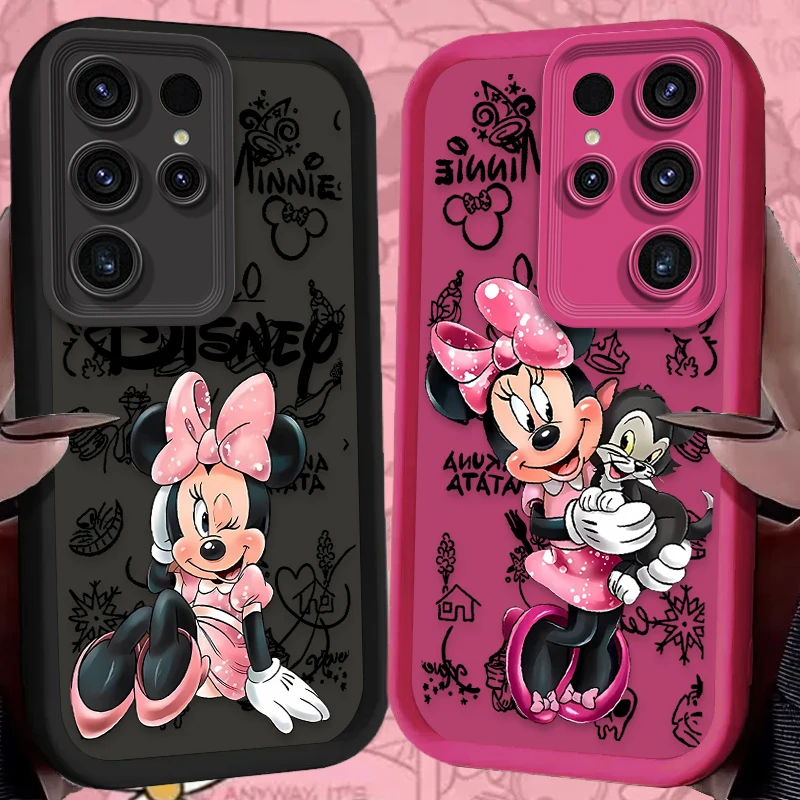 Disney Minnie Mouse Girl Case for Samsung Galaxy S24 S23 S22 S21 Ultra Plus FE A54 A34 A14 A73 A53 A33 5G Soft Silicone Cover