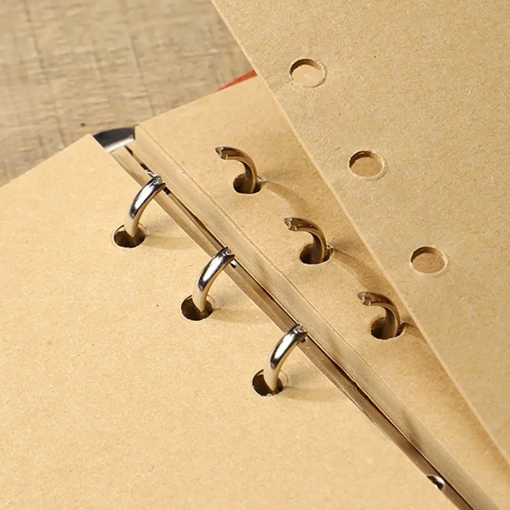 

Portable A7 Loose-leaf Notebook Leaf Embossed PU Leather Travel Journal Straps Design Diary Book Travel