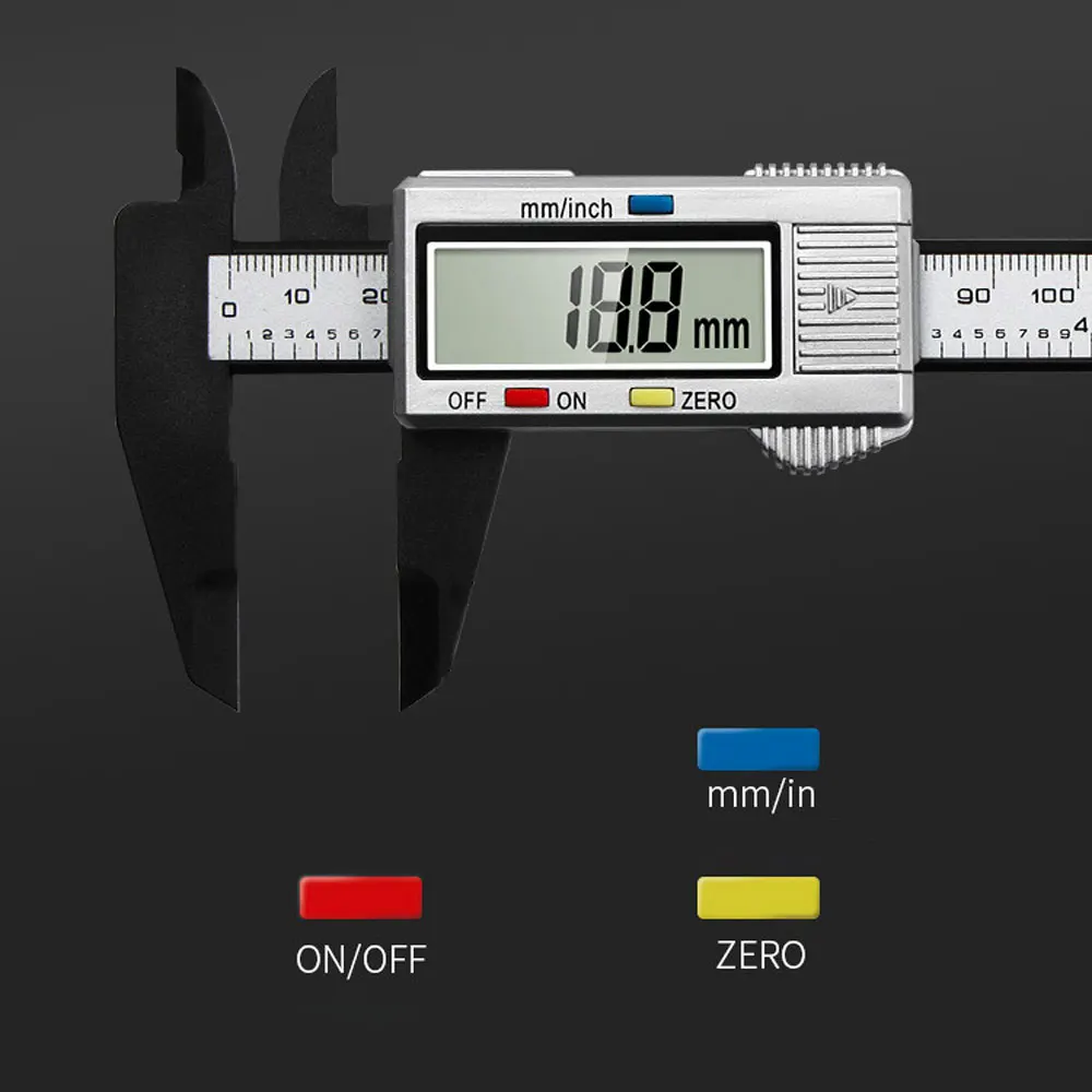 6 Inch 150mm Caliper Digital Electronic Digital Pachometer Carbon Fiber Vernier Gauge Micrometer Measuring Tool