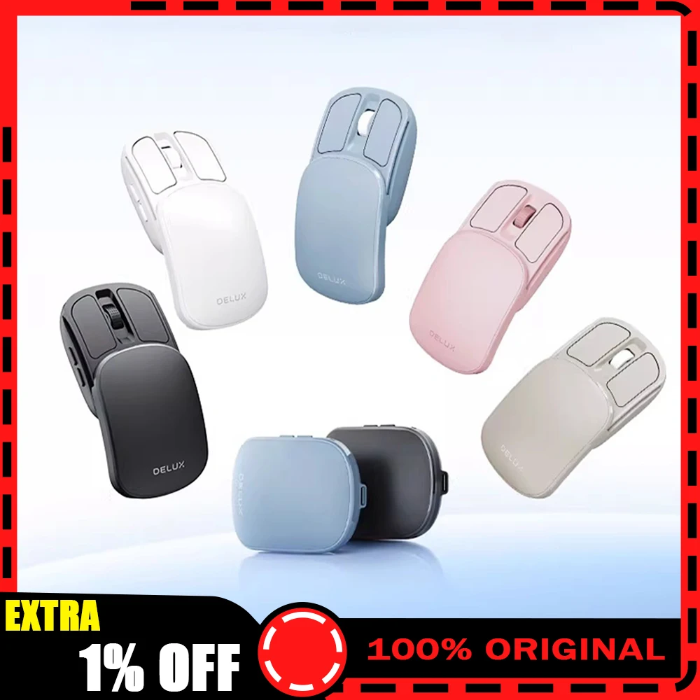 

Беспроводная офисная мышь DeLUX MF20 Protophase Dual Mode Link, 300 мАч, легкая, с пятью уровнями DPI, бесшумная, для ПК, аксессуар, подарок