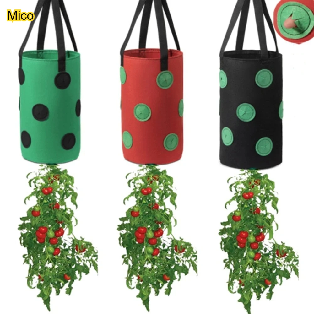 

Multi-Function 13 Holes Felt Hanging Grow Bag, Breathable Garden Planter Pot for Tomato, Strawberry, Vegetables & Flowers