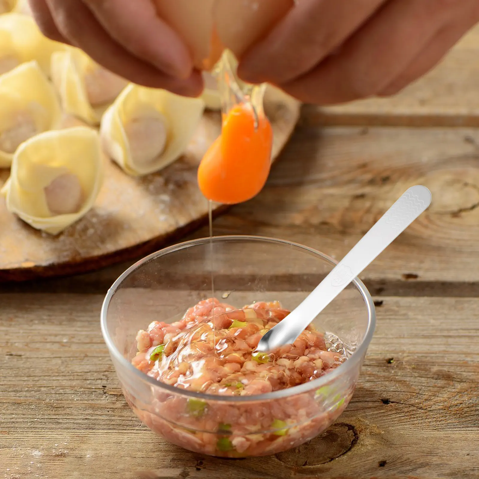 2Pcs Stainless Steel Dumpling Filling Spoon Multipurpose Kitchen Gadget for Wonton Meat Coffee Ice Cream Scoop Easy Clean - view 2