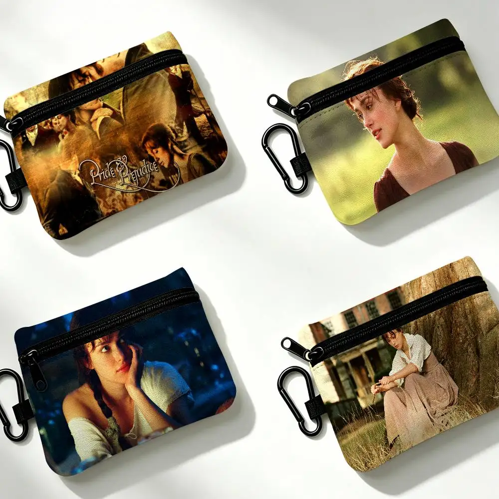 Classic Romance Movie Pride Prejudice Multifunctional Oxford Cloth Small Pouch With Hook Mini Coin Wallet Earbud Storage Bag