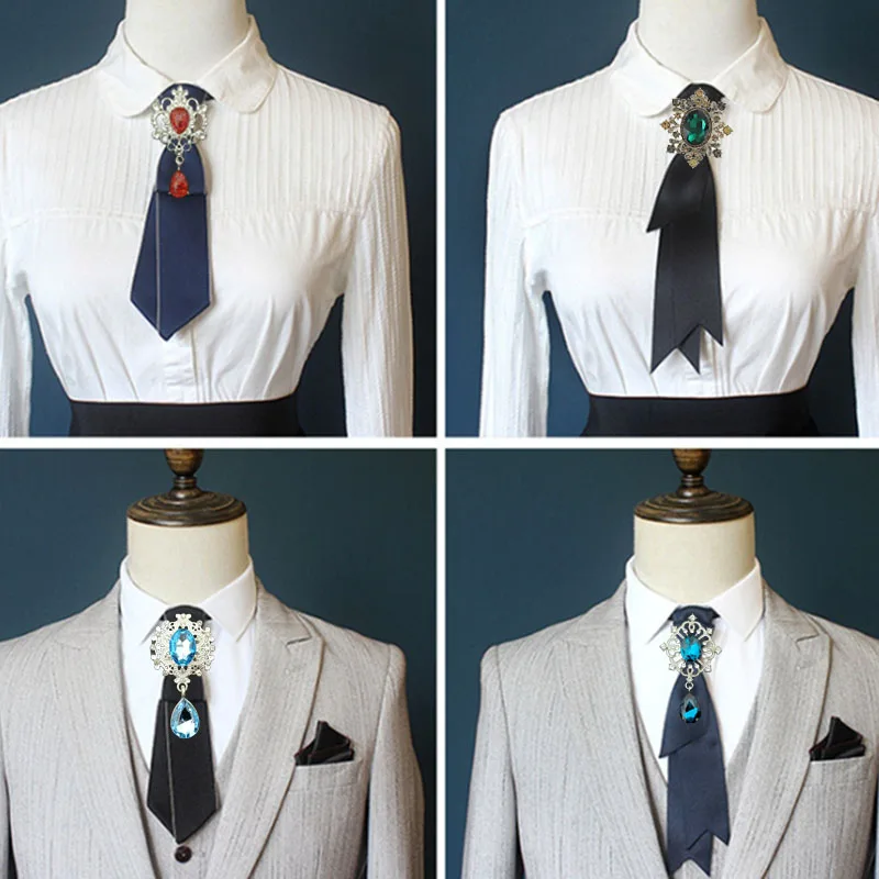 

College Style Ties Uniform Shirts Accessories Small Tie Adjustment Belt Handmade Simple Retro British Korean Bank Suits Bowtie