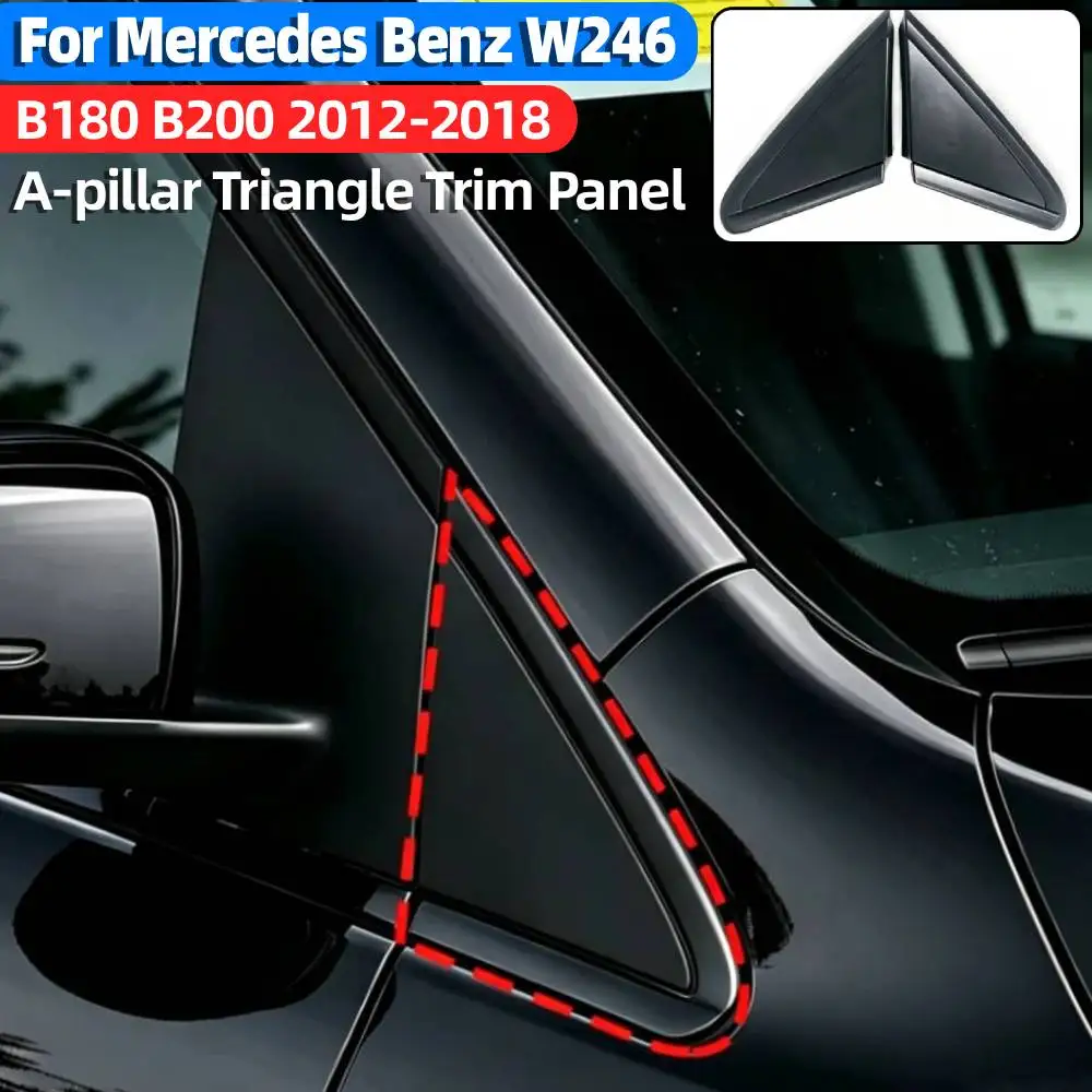 Car Rearview Mirror A-pillar Triangle Trim Panel Auto Reversing Mirror Decor for Mercedes Benz W246 B-Class B180 B200 2012-2018